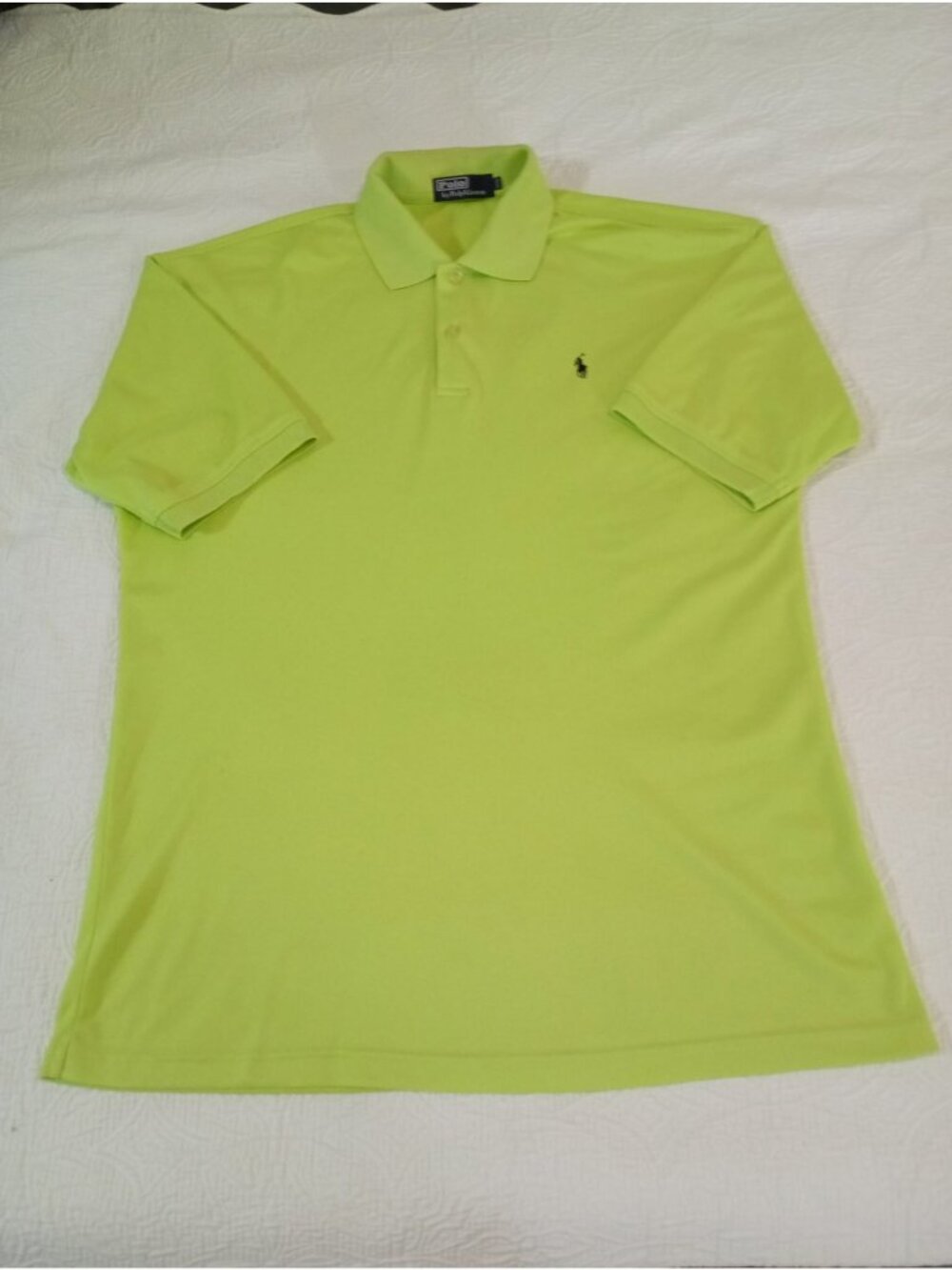 Ralph Lauren Polo Shirt Lime Green Short Sleeve 4XL Classic Fit Mens